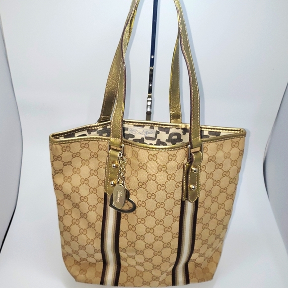 GUCCI AUTH.VINTAGECANVAS SHOULDER BAG w/ code